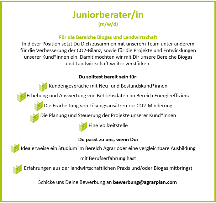 Juniorberater-in Biogas Landwirtschaft